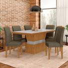 Mesa De Jantar 6 Cadeiras Gênova Cina/off Whi/capuc - Móveis Arapongas