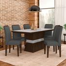 Mesa De Jantar 6 Cadeiras Gênova Imbui/off Wh/cinza - Móveis Arapongas
