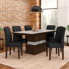 Mesa De Jantar 6 Cadeiras Gênova Imbui/off Wh/preto - Móveis Arapongas Mesa De Jantar 6 Cadeiras Gênova Imbui/off Wh/preto - Móveis Arapongas