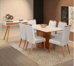 Mesa de jantar + 6 cadeiras Milão Tampo 160 cm C 13