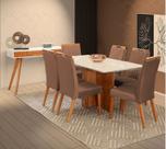 Mesa de jantar + 6 Cadeiras Milão tampo 160 cm terracota