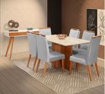 Mesa de jantar + 6 cadeiras Paris tampo Atenas 160cm Gris