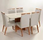 Mesa de jantar + 6 cadeiras Paris Tampo Atenas 180 cm C 01