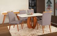 Mesa de jantar + 6 cadeiras Paris Tampo Atenas 180 cm Peach Mesa de jantar + 6 cadeiras Paris Tampo Atenas 180 cm Peach