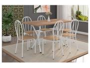Mesa de Jantar 6 Cadeiras Retangular Branca