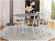 Mesa de Jantar 6 Cadeiras Retangular Branca Artefamol Ravena