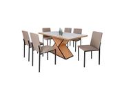 Mesa de Jantar 6 Cadeiras Retangular Ciplafe Dubai Mesa de Jantar 6 Cadeiras Retangular Ciplafe Dubai