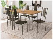 Mesa de Jantar 6 Cadeiras Retangular Marrom