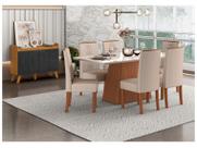 Mesa de Jantar 6 Cadeiras Retangular Móveis