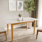 Mesa de Jantar 6 Lugares 160cm com Tampo MDF e Vidro Tangará CabeCasa MadeiraOriginals Mesa de Jantar 6 Lugares 160cm com Tampo MDF e Vidro Tangará CabeCasa MadeiraOriginals