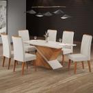 Mesa de Jantar 6 Lugares Bolshói Mel/Blonde/Marfin - Panorama Móveis