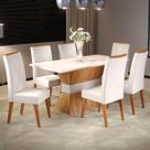 Mesa de Jantar 6 Lugares Celta Mel/Blonde/Marfim - Viero Móveis Mesa de Jantar 6 Lugares Celta Mel/Blonde/Marfim - Viero Móveis