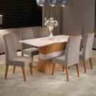 Mesa de Jantar 6 Lugares Celta Mel/Blonde/Pérola - Viero Móveis Mesa de Jantar 6 Lugares Celta Mel/Blonde/Pérola - Viero Móveis