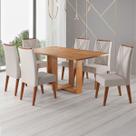 Mesa de Jantar 6 Lugares Coxilha Mel/Bege - Viero Móveis