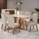 Mesa de Jantar 6 Lugares Fama Mel/Blonde/Marfim - Viero Móveis