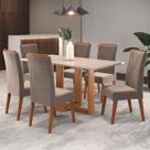 Mesa de Jantar 6 Lugares Fama Mel/Blonde/Perola - Viero Móveis
