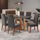 Mesa de Jantar 6 Lugares Fama Mel/Cinza/Grafite - Viero Móveis