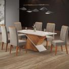 Mesa de Jantar 6 Lugares Fusion Mel/Blonde/Pérola - Viero Móveis