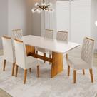 Mesa de Jantar 6 Lugares Kalina Mel/Blonde/Pastel - Viero Móveis