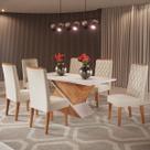 Mesa de Jantar 6 Lugares Poliana Mel/Blonde/Nude - Panorama Móveis Mesa de Jantar 6 Lugares Poliana Mel/Blonde/Nude - Panorama Móveis