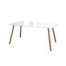 Mesa de Jantar 6 Lugares Retangular 1,59m 1601 Carraro Off White com Gelo