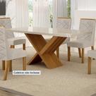 Mesa de Jantar 6 Lugares Retangular 180cm Tampo Vidro/MDF de 4cm Aurora