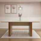 Mesa de Jantar 6 Lugares Retangular 180cm Tampo Vidro/MDF Julia