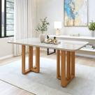Mesa de Jantar 6 Lugares Retangular Maxi Tampo de Vidro/MDF Bold