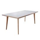 Mesa de Jantar 6 Lugares Retangular Tampo MDF/Vidro Mad Espresso Móveis Branco/Cinamomo/Off White