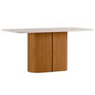Mesa De Jantar 6 Lugares Retangular Tampo Vidro Verbena N01 Ypê Off White - Lyam Decor
