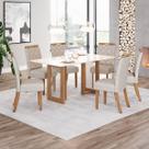 Mesa de Jantar 6 Lugares Yara Nature/Off White/Linho - Henn Mesa de Jantar 6 Lugares Yara Nature/Off White/Linho - Henn