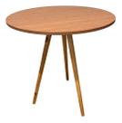 Mesa De Jantar 70cm Estilo Minimalista Redonda All Company Cor Tampo Mel Marrom Cru