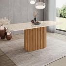 Mesa de Jantar 8 Lugares 200cm com Vidro Clarice Nature/Off H02 - Mpozenato