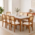 Mesa de Jantar 8 Lugares 210cm com Tampo MDF e Vidro Tangará CabeCasa MadeiraOriginals Mesa de Jantar 8 Lugares 210cm com Tampo MDF e Vidro Tangará CabeCasa MadeiraOriginals