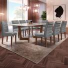 Mesa de Jantar 8 Lugares Itália com Vidro Chocolate/Off White/Cinza - Panorama Móveis Mesa de Jantar 8 Lugares Itália com Vidro Chocolate/Off White/Cinza - Panorama Móveis