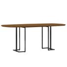 Mesa de Jantar 8 Lugares Retangular Orgânico 200cm Pés Industrial Alina N01 Cinamomo Preto - Lyam Decor