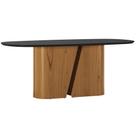 Mesa de Jantar 8 Lugares Retangular Orgânico Com Vidro 200cm Salieri N01 Cinamomo Preto - Lyam Decor Mesa de Jantar 8 Lugares Retangular Orgânico Com Vidro 200cm Salieri N01 Cinamomo Preto - Lyam Decor