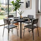 Mesa de Jantar 80cm x 80cm com 4 Cadeiras para Sala de Jantar