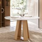 Mesa de Jantar 90cm com Tampo de Vidro Estilo Sonetto