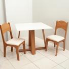 Mesa de Jantar 90cm x 90cm com 2 Cadeiras para Sala de Jantar Dalla Costa 100% MDF