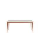 Mesa de Jantar Addar com Vidro 160cm Natural e Off White Província