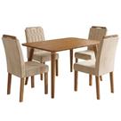 Mesa de Jantar Adele MDF Com 4 Cadeiras Estofadas Suede MOLCI
