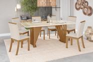 Mesa de Jantar Adriana 200 C. Vidro 6 Cad. Isa Linho - Henn Mesa de Jantar Adriana 200 C. Vidro 6 Cad. Isa Linho - Henn