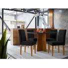 Mesa De Jantar Ambiente Anitta 120x80 Cm Com Vidro Ype Preto E 4 Cadeiras Ana Veludo Preto New Ceval