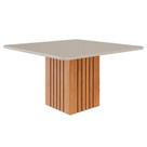 Mesa de Jantar Ana Quadrada 1 Tampo em MDF 130x130cm Cozinha Moderna Cinamomo/Off White - Cimol Mesa de Jantar Ana Quadrada 1 Tampo em MDF 130x130cm Cozinha Moderna Cinamomo/Off White - Cimol