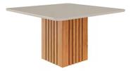 Mesa de Jantar Ana Quadrada Tampo em MDF/Vidro 130x130cm Cozinha Moderna Cinamomo/Off White - Cimol Mesa de Jantar Ana Quadrada Tampo em MDF/Vidro 130x130cm Cozinha Moderna Cinamomo/Off White - Cimol