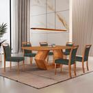 Mesa de Jantar Ane 180cm Tampo Laminado Barril com 6 Cadeiras Munique Mesa de Jantar Ane 180cm Tampo Laminado Barril com 6 Cadeiras Munique