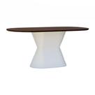 Mesa De Jantar Apollo Tampo Oblongo 180x90cm Branco-amêndoa