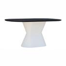 Mesa De Jantar Apollo Tampo Oblongo 180x90cm Branco-preto