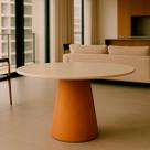 Mesa de Jantar Araçá Tampo em Mdf com Vidro e Base em Madeira